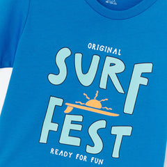 LC WAIKIKI BLUE SURF FEST PRINTED T-SHIRT