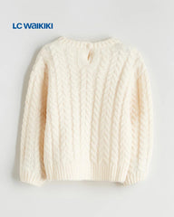 LC WAIKIKI CREAM CREW NEXT LONG SLEEVE GIRLS SWEATER