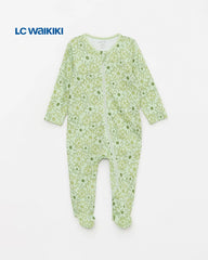 LC WAIKIKI GREEN FLOWERS PRINTED COTTON ROMPER