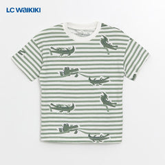 LC WAIKIKI GREEN STRIPED T-SHIRT