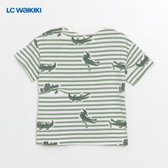 LC WAIKIKI GREEN STRIPED T-SHIRT
