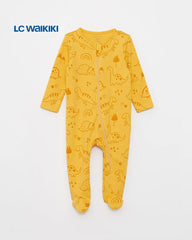 LC WAIKIKI MUSTARD YELLOW DINO PRINTED ROMPER