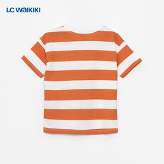 LC WAIKIKI ORANGE STRIPED T-SHIRT