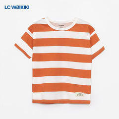 LC WAIKIKI ORANGE STRIPED T-SHIRT