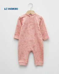 LC WAIKIKI PINK FLORAL PRINTED BEBE COLLAR ROMPER