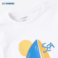 LC WAIKIKI WHITE SEA PRINTED T-SHIRT