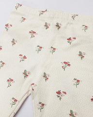 LE PRINTEMPS OFF WHITE FLORAL FLEECE LEGGING