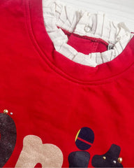 LE PRINTEMPS RED BONITA PRINTED SWEATSHIRT