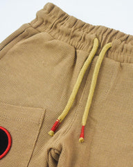 LE PRINTEMPS TEXTURED BROWN SHORTS