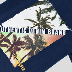 LEE COOPER BLUE AUTHENTIC DENIM PRINTED TSHIRT