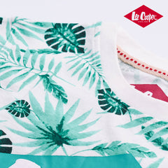 LEE COOPER OVERALL PRINTED GREEN T-SHIRT