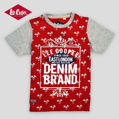 LEE COOPER OVERALL PRINTED RED T-SHIRT