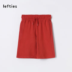LEFTIES BASIC RED FLEECE BERMUDA SHORTS