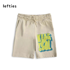 LEFTIES BEIGE COOL PRINTED FLEECE BERMUDA SHORTS