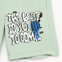 LEFTIES GREEN THE BEST PRINTED FLEECE BERMUDA SHORTS