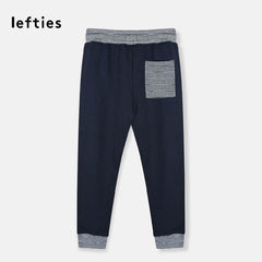 LEFTIES NAVY BLUE GIRLS TROUSER WITH CONTRASTING WAISTBAND