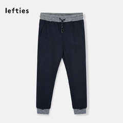 LEFTIES NAVY BLUE GIRLS TROUSER WITH CONTRASTING WAISTBAND
