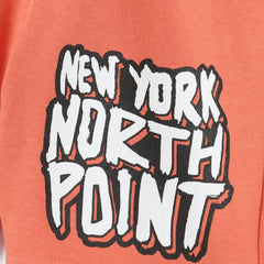 LEFTIES ORANGE NOTH ZONE PRINTED FLEECE BERMUDA SHORTS