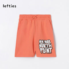 LEFTIES ORANGE NOTH ZONE PRINTED FLEECE BERMUDA SHORTS