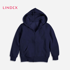 LINDEX DARK BLUE PLUSH ZIPPER HOODIE