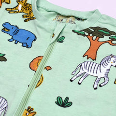 LINDEX GREEN JUNGLE PYJAMA ROMPER