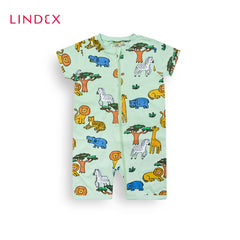 LINDEX GREEN JUNGLE PYJAMA ROMPER
