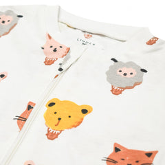 LINDEX OFF WHITE ANIMALS PRINTED PYJAMA ROMPER