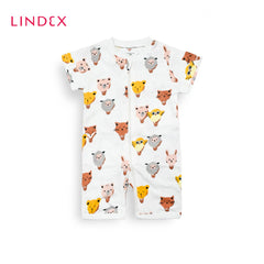 LINDEX OFF WHITE ANIMALS PRINTED PYJAMA ROMPER