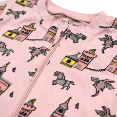 LINDEX PINK CASTLE PYJAMA ROMPER
