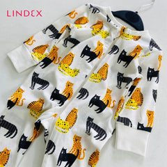 LINDEX WHITE CATS PRINTED ROMPER