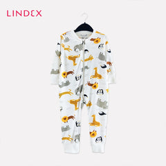 LINDEX WHITE FOREST ANIMALS PRINTED ROMPER