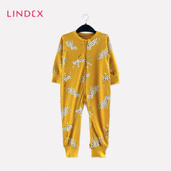 LINDEX YELLOW LEOPARD PRINTED ROMPER