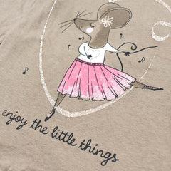 LITTLE KIDS DARK BROWN ENJOY LITTLE THINGS TOP