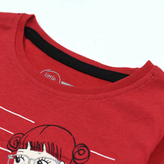 LITTLE KIDS WITH MY FRIEND RED LONG SLEEVE TOP