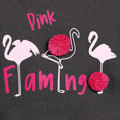 LUPILU DARK GREY FROCK WITH POM POM