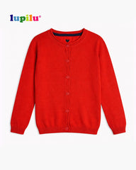 LUPILU RED BACK PRINT CARDIGAN FOR GIRLS