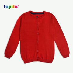 LUPILU RED BACK PRINT CARDIGAN FOR GIRLS