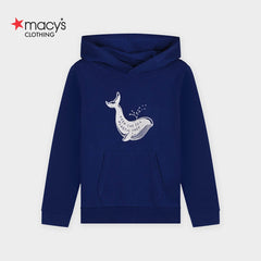 MACYS KIDS BLUE KEEP SEA CLEAN COTTON HOODIE
