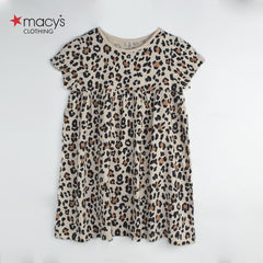 MACYS BEIGE CHEETA PRINTED DRESS