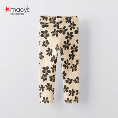 MACYS BEIGE FLORAL PRINTED LEGGING
