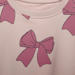 MACYS BEIGE PINK BOW SWEATSHIRT