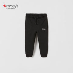MACYS BLACK BOLD MODE SLOGAN TROUSER