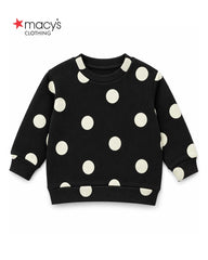 MACYS BLACK POLKA DOT SWEATSHIRT