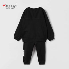 MACYS BLACK TIME IS ON OUR SIDE PRINTED 2 PCS SET
