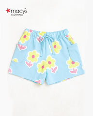MACYS BLUE FLORAL PRINTED JERSEY SHORTS