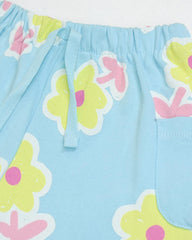 MACYS BLUE FLORAL PRINTED JERSEY SHORTS
