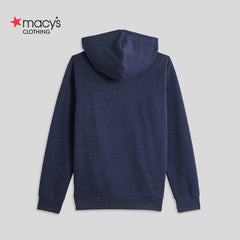 MACYS BLUE NEW DAY EMBOSSED SWEATSHIRT WITH HOOD