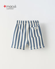 MACYS BLUE STRIPED JERSEY SHORTS