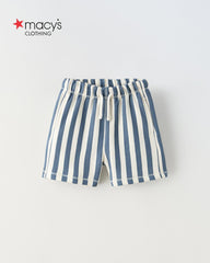 MACYS BLUE STRIPED JERSEY SHORTS