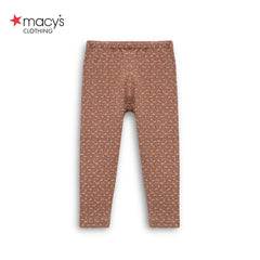 MACYS BROWN OVERALL PRINTED SWEATSHIRT 2 PCS SET